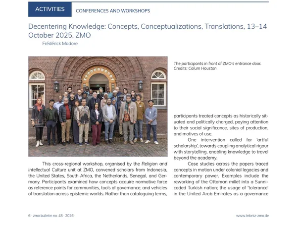 Cover — Decentering Knowledge: Concepts, Conceptualizations, Translations, 13–14 October 2025, ZMO